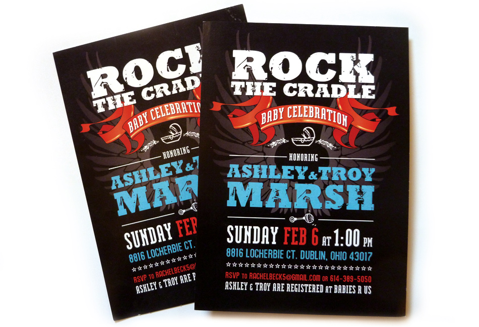 Rock ‘N’ Roll themed baby shower invitation. This design can now ...